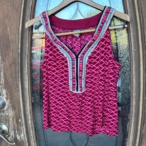 Akemi + Kin Linen Embroidered Tank! Large